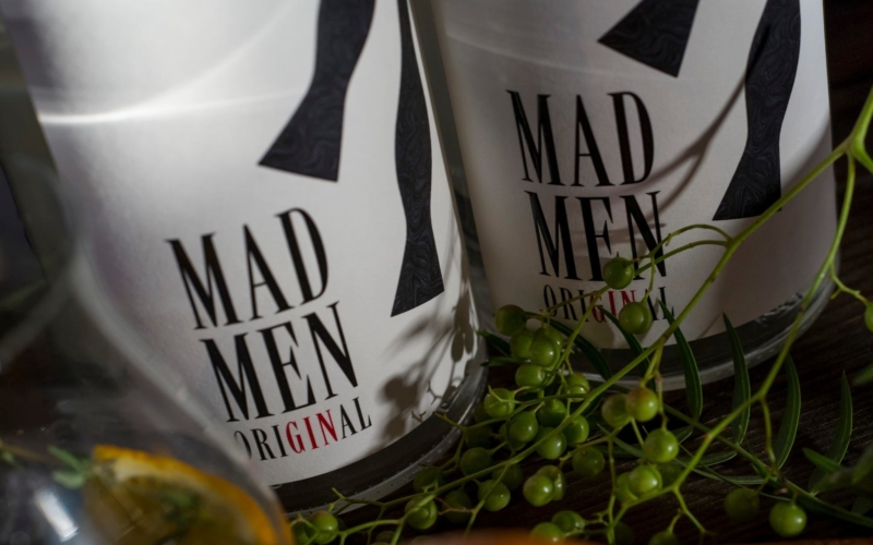 Bottle shot of the Mad Men gin available at Flights gin bar at the Penny's Hill cellar door.