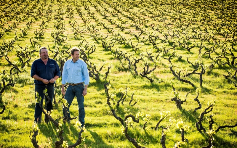 Peter Fraser and Michael Lane with Old Vine Grenache