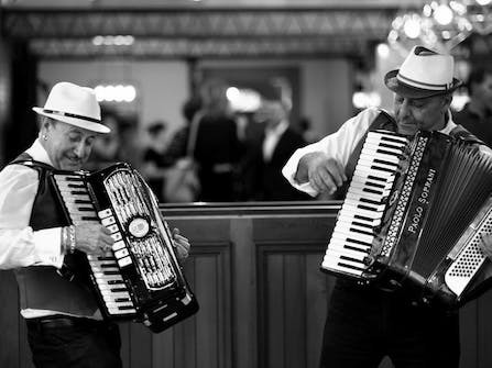 Friday Night Wine Down for lovers of food & wine, featuring The Sopranos (Piano Accordion Players)!